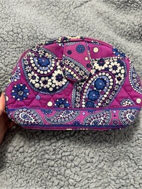 Vera Bradley Quilted Paisley Cosmetic Pouch - Purple & Blue